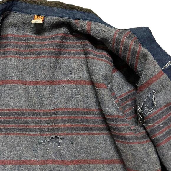 Big Ben Wrangler 70s Vintage Blanket Lined Denim Chore Jean Barn Jacket Large - Picture 3 of 4